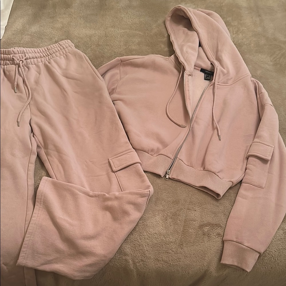 Forever21 Pink Hoodie and Jogger Set